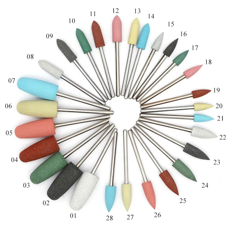 2.35mm Dental Silicone Rubber Polishers Burs Grinding Heads Teeth Whitening Dental Polishing Nail Drill Bit