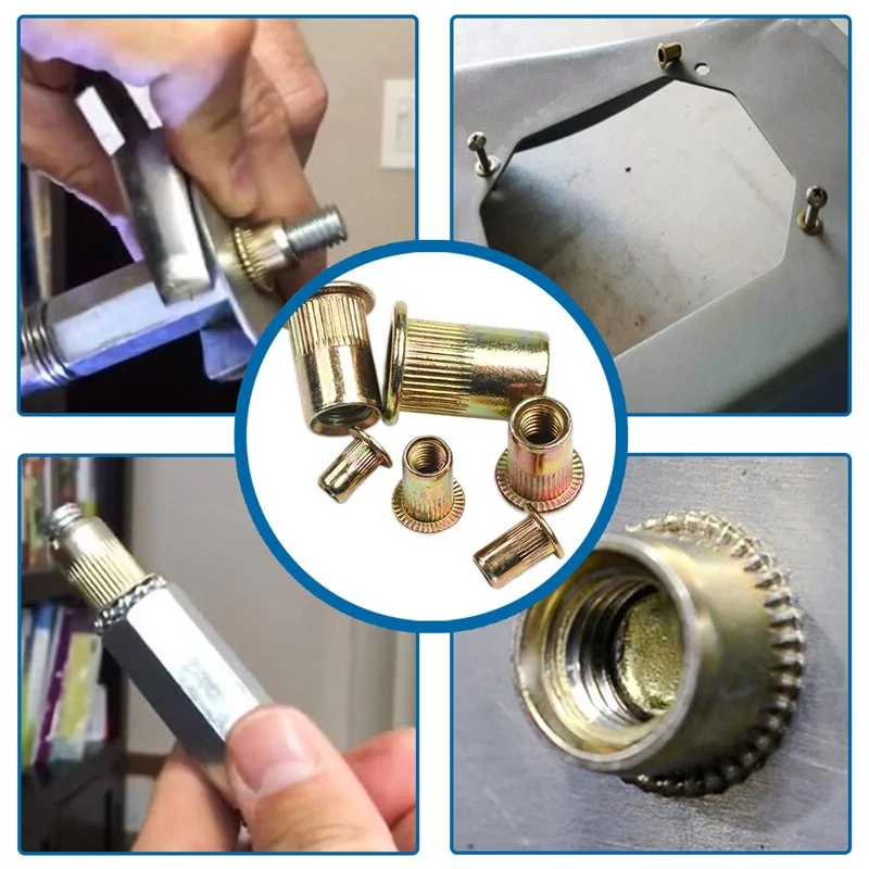 170pcs M3 M4 M5 M6 M8 M10 Rivet Nut Kit + Hand Threaded Rivet Nuts Gun BT606 Manual Riveter Gun Riveting Rivnut Rivet Tool