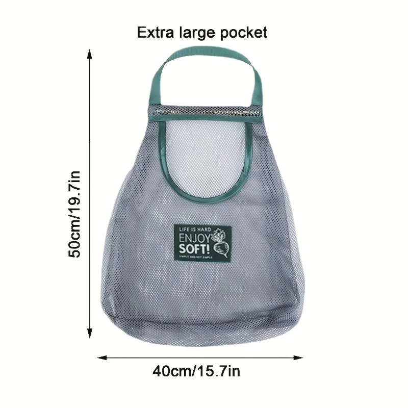 2PCS Household Storage Bag, Fruit and Vegetable Storage Bag, with Handle, Storage Mesh Bag, Sturdy and Durable