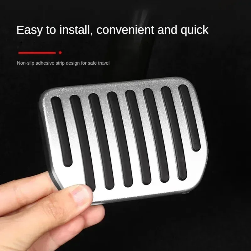 Foot Pedals Cover Accesories Aluminum Alloy Accelerator Gas Fuel Brake Rest Pads Mat For Tesla Model 3 Y