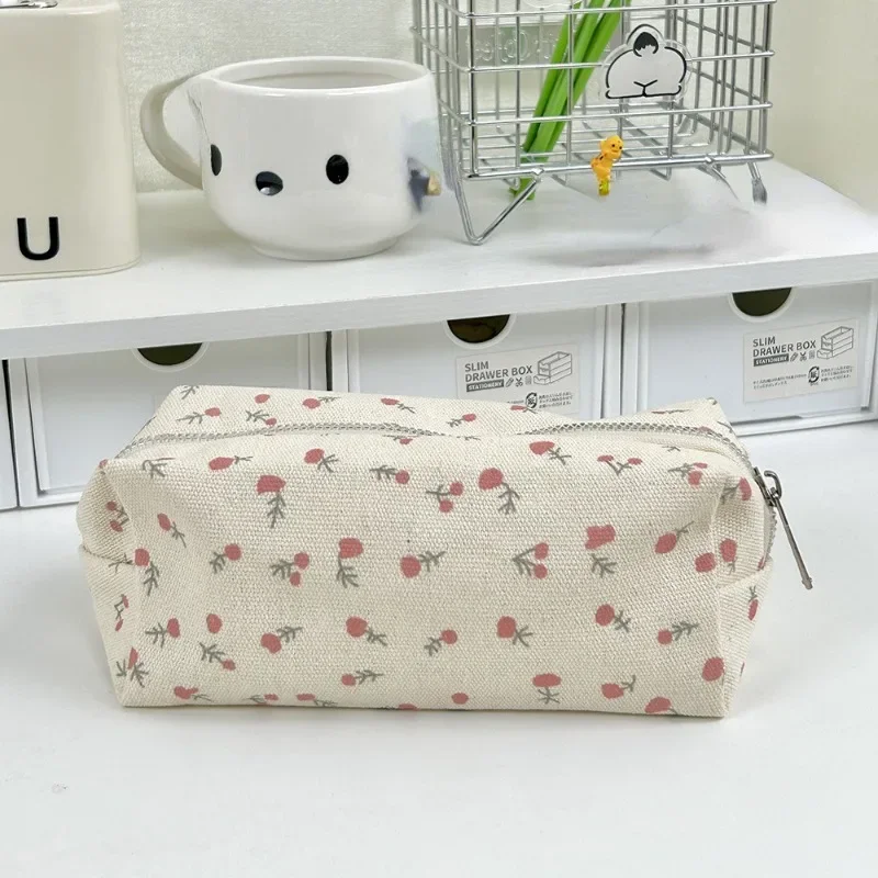 Cute Multifunctional Floral Pen Bag Student Cartoon Stationery Bag Large Capacity Pencil Case Stationery Organizer School Office 3