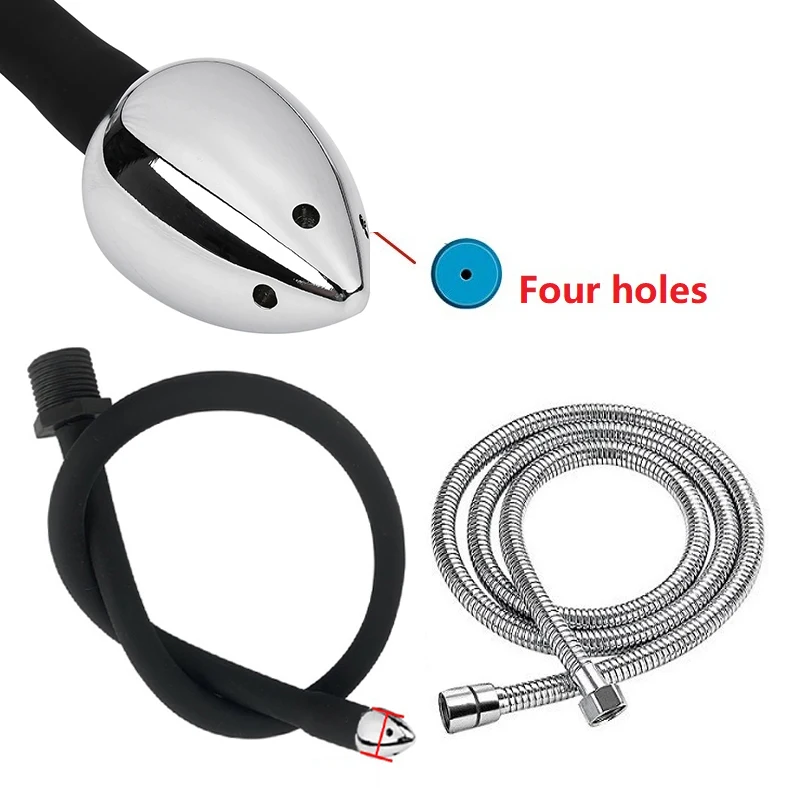 25 to 200cm Douche Silicone Bidet Enema Syringe Anal Shower Cleaning Head Set  Nozzle Tip Faucet Attachment Bathroom Accessories 5