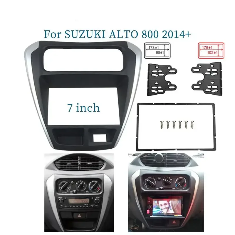 

7 Inch Double Din Fascia for SUZUKI-Maruti Alto 800 2014+ Radio DVD Stereo CD Panel Dash MountingTrim Kit Frame