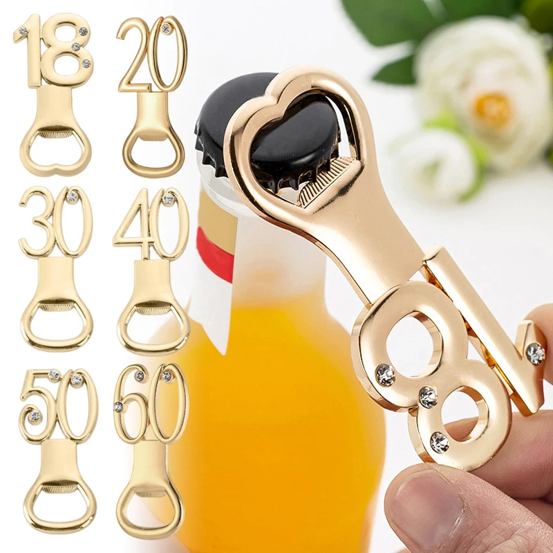 

Various Bottle Opener with Numbers Package Beer Opener Bar Decoration Tools For Guests Anniversary Party Gifts Wedding Gifts