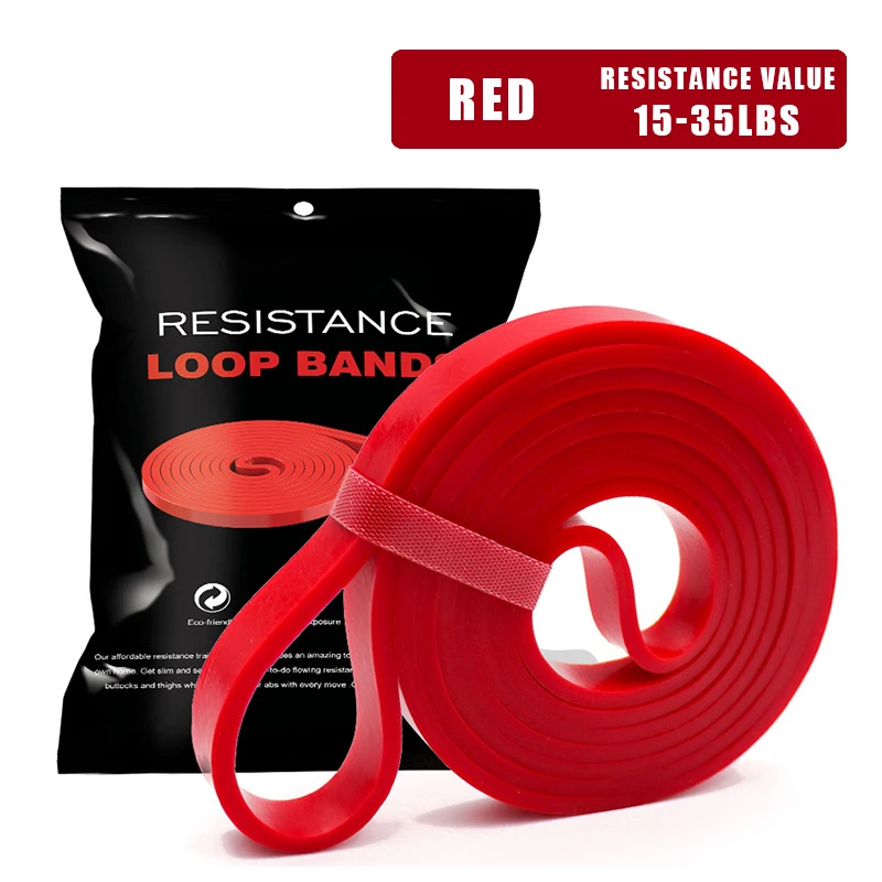CUSHY Elastic Resistance Loop Band Body Gym Workout Training Fitness Powerlift Equipment Red 
