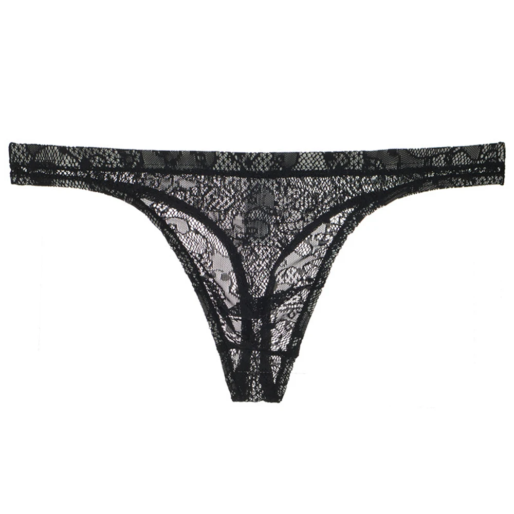 

Mens Sexy Sissy Briefs Gay Bikini Male G-String Lure Lace Low-Rise Seamless Thong Transparent Tight Breathable Underwear