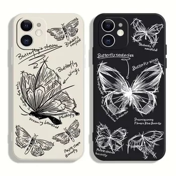 Case For Redmi Note 13 Cases Redmi 12 Case Line Butterfly Case For Xiaomi Redmi Note 13 Pro Plus 12S 11S 11 10S 10 13C Cover