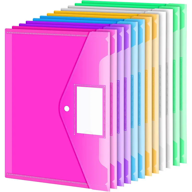 A3 A4 A5 Plastic Folder File Envelope Poly Stationery Storage Waterproof Zipper PVC Organizer Bag Document Paper Office