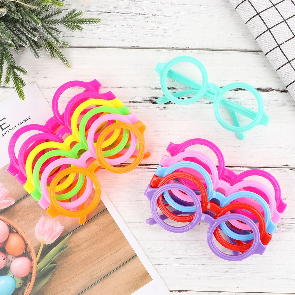 

10Pcs Festival Photo Glasses Frame Round Eyeglasses Photo Props for Party
