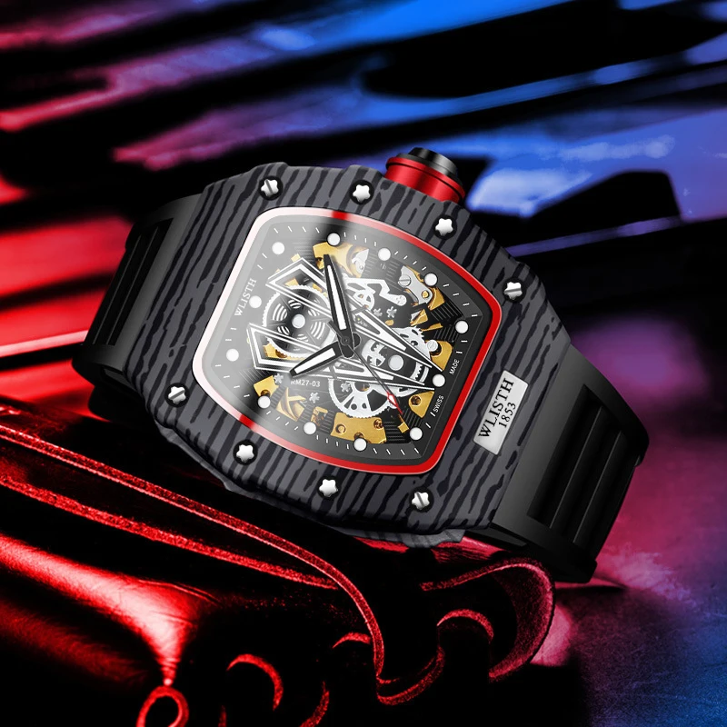 Automatic Movement Mechanical Watches for Men Waterproof Mechanical Watches Silicone Strap Mens Watch Reloj Hombre Wristwatch - 2