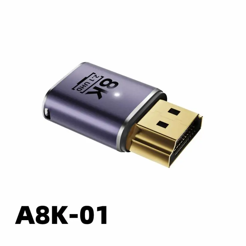 HDMI 호환 2.1 케이블 커넥터 어댑터, 270 90 도 각도, 암수 변환기, 케이블 어댑터 익스텐더, 1 개, 3 개
