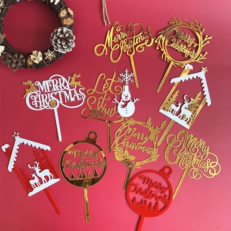 Weihnachtstorte Dekorationen Kuchen Topper Cartoon Frohe Weihnachten Schneemann Elch Thema Backen Partygeschenke