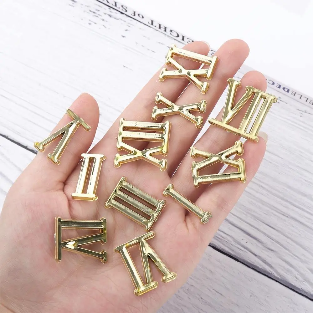Quartz Clock Movement 1 Set Quartz Clock Numerals Accessories Arabic Number Roman Numerals Clock Parts Handmade Material Restore Digital Repair Tools
