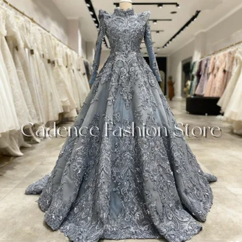 Luxury Blue Full Lace Long Sleeve 1