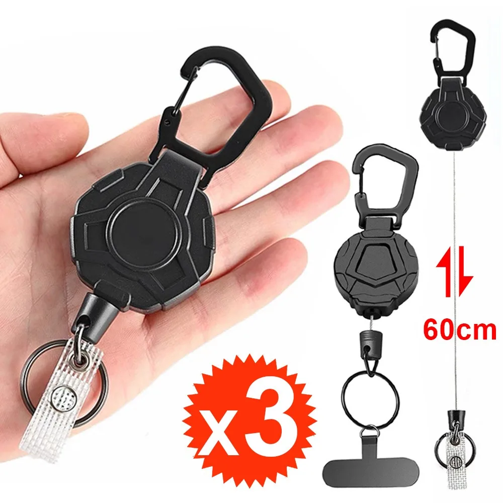 Heavy Duty Retractable Phone Holder with Belt Clip and Anti-Theft Lanyard