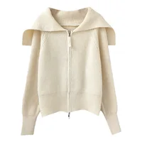 Winter Women's Casual Fashion New Long Solid Color Cotton Sweater 1
