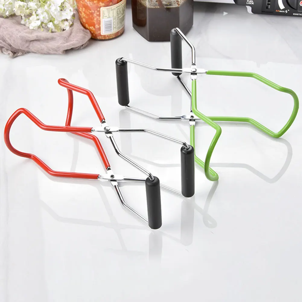 Glass Lifter with Grip Handle Canning Gripping Tongs Stainless Steel Glass Tongs Heat Resistance for Safe Secure Grip