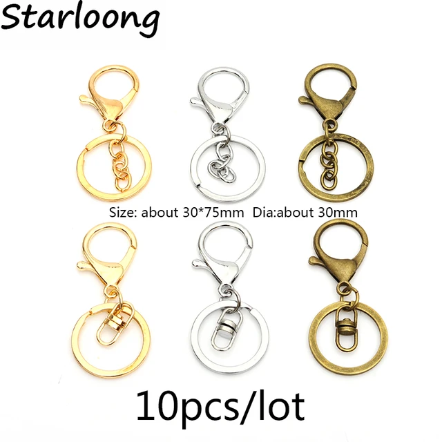 Gold Lobster Clasp Keychain Ring- 2pcs/lot