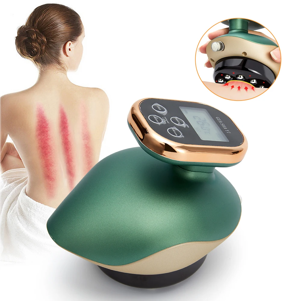 Home Electric Guasha Scraping Massage Cupping Body Massager Vacuum Cans Suction Cup Heating Fat Burner Anti-cellulite Massager