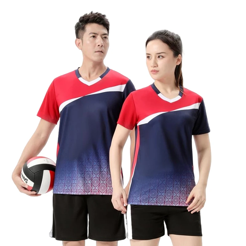 Pink Short Sleeves Volleyball Uniform Polyester Breathable Fabrics Quick Dry Volleyball Jersey For Female 860+861