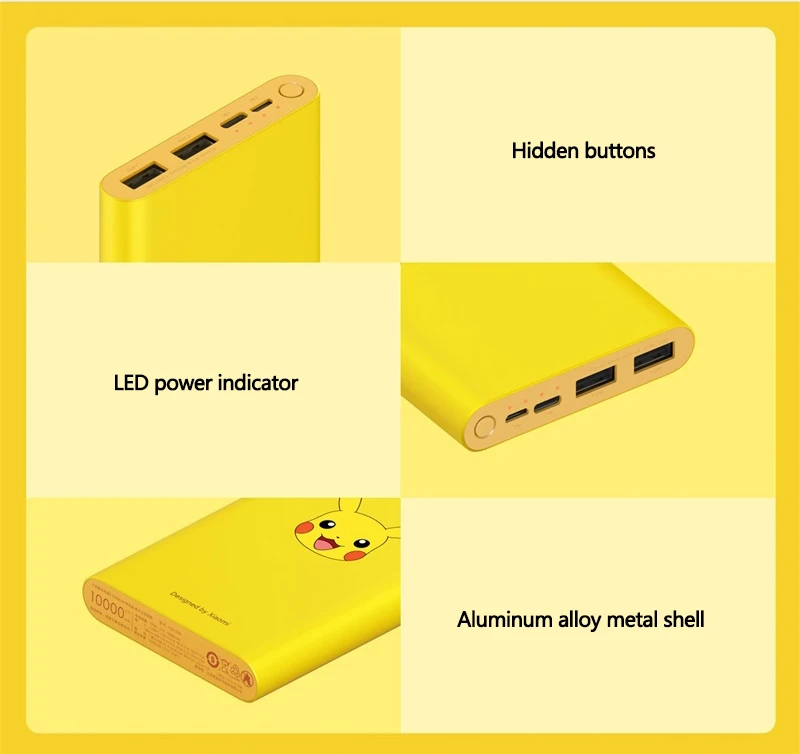 best wireless power bank Original Xiaomi Pokemon Power Bank 3 10000mAh USB Type C QC3.0 Fast Charging Pikachu Powerbank 10000 Portable Charger Poverbank bank power