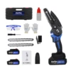 Cordless Chainsaw 6 Inch, Battery Powered Mini Chainsaw, Portable Handheld Chainsaw for Gardening Pruning, 2 Batteries 1