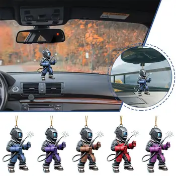 Welder Car Pendant Acrylic 2D Anime Pendant Toys Car Hanging Fashion Key Accessories Home Decoration Figurine Miniature Model 1