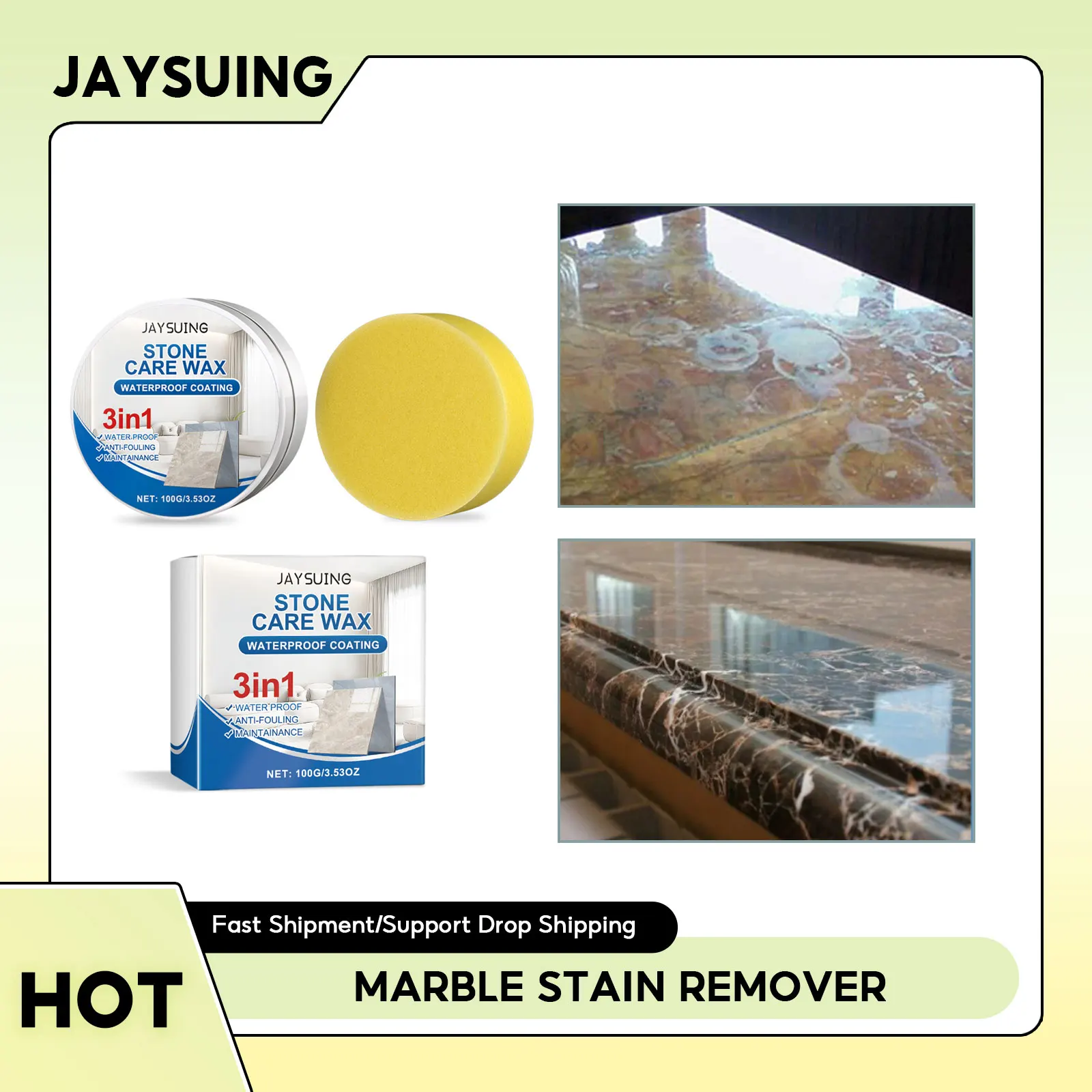 Marble Oil Stain Cleaner Stone Granites Plating Marble Scratches Removal Kitchen Stone Surface Cleaning Polishing Cream
