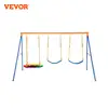 VEVOR Swing Sets for Backyard 600lbs Capacity Swing Set with 1 Saucer Swing Seat 2 Belt Swing Seats Swingset Outdoor for Kids 1