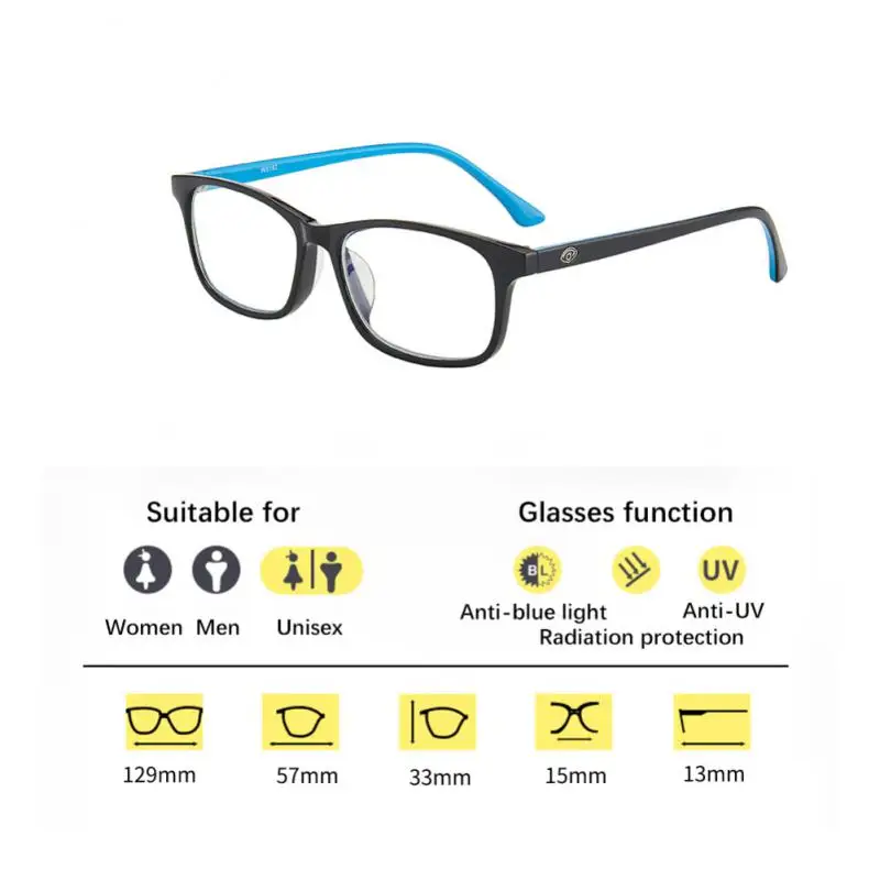 2022 Eyeglasses Square Anti-blue Light Blocking Glasses With 6 Rare Spar Anti-fatigue Eyewear Children Adult Computer Spectacles