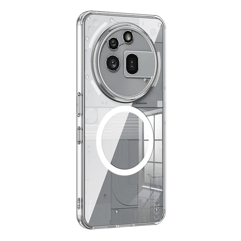 Enhanced Shockproof Transparent Magsafe Phone Case, Hard Armored Antiknock Bumper Cover