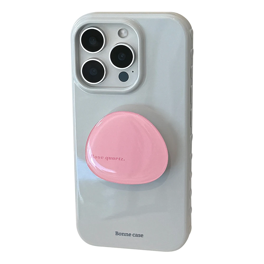 Chic Korean-Style Solid Color Soft Phone Case with Bracket – Shockproof Protective Cover