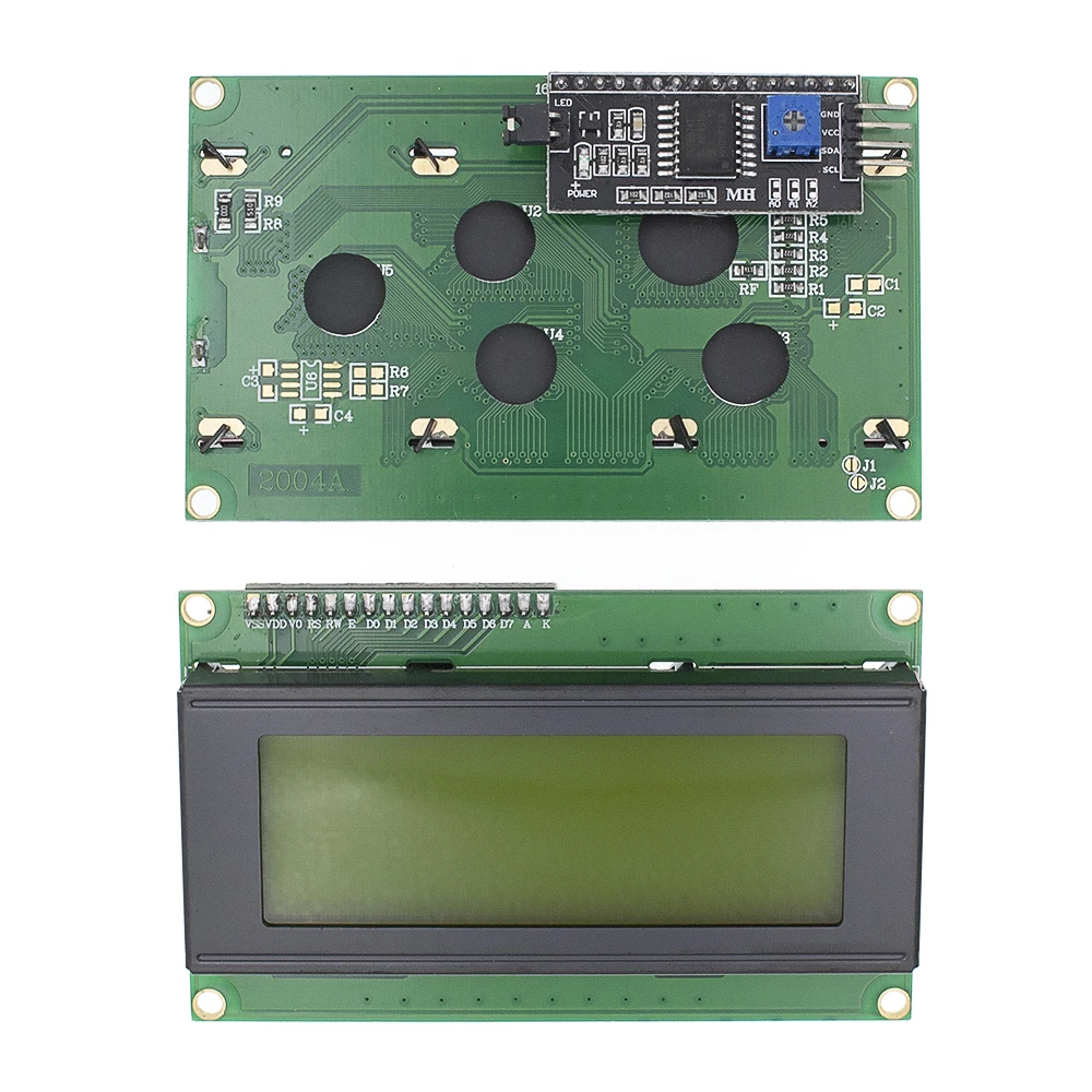 20x4 Blue Green Character LCD Screen with I2C Serial Interface Adapter Module