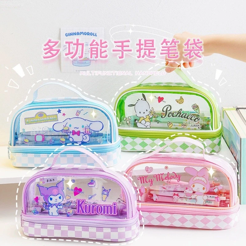 

Kawaii Sanrio аниме хобби My Melody Kuromi Cinnamoroll мультфильм Многофункциональный Карандаш искусственная косметичка Сумка для хранения