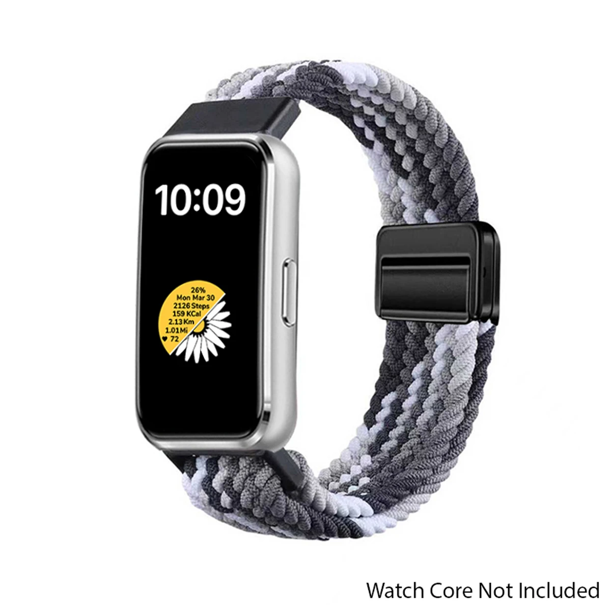 Braided Nylon Strap with Magnetic Buckle - Adjustable and Comfortable Watchband