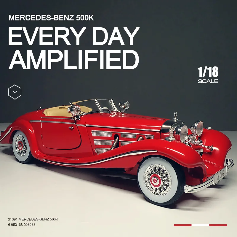 Maisto 1:18 Mercedes-Benz 500K Classic Car Simulazione Lega Modello Di Auto Collezione Decorazione Regali Giocattolo B285