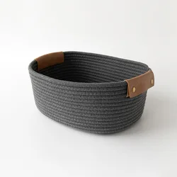 Customizable Cotton Rope Baby Basket for Boys - Personalized Nursery Organizer and Keepsake (GRAY)