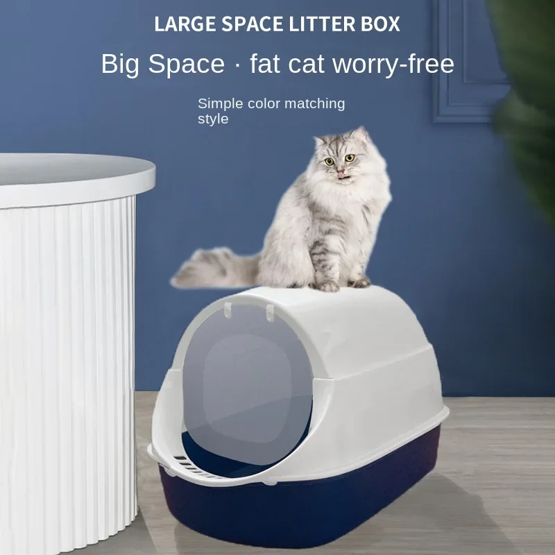 FliptopCatLitterBoxFullyEnclosedToiletKingCatLitterBox
