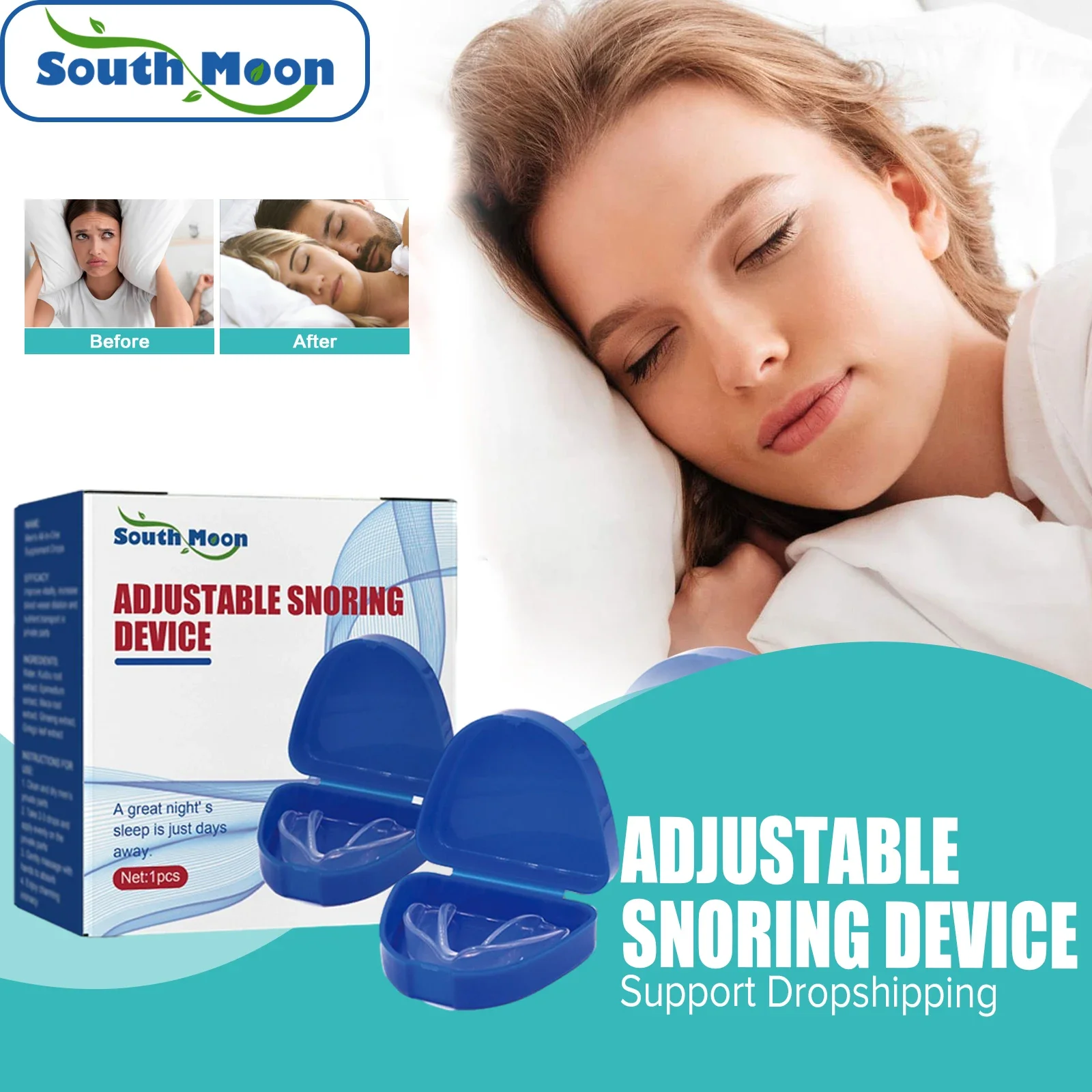 

Anti Snoring Mouth Guard Adjustable Treat Night Teeth Bruxism Snoring Sleep Apnea Better Breath Improve Sleep Quality Mouthpiece
