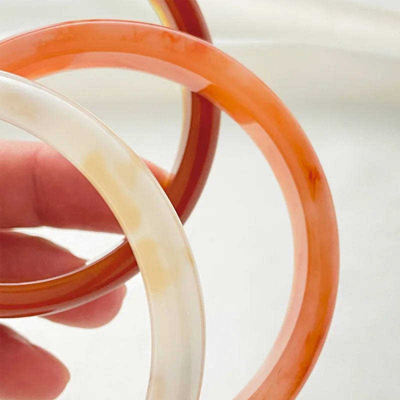 Marble Multi-color Bracelet Female Retro Round Semi-transparent Acrylic Personality Boudoir Imitation Jade Bangle Fashion Jewelr acrylic bracelet