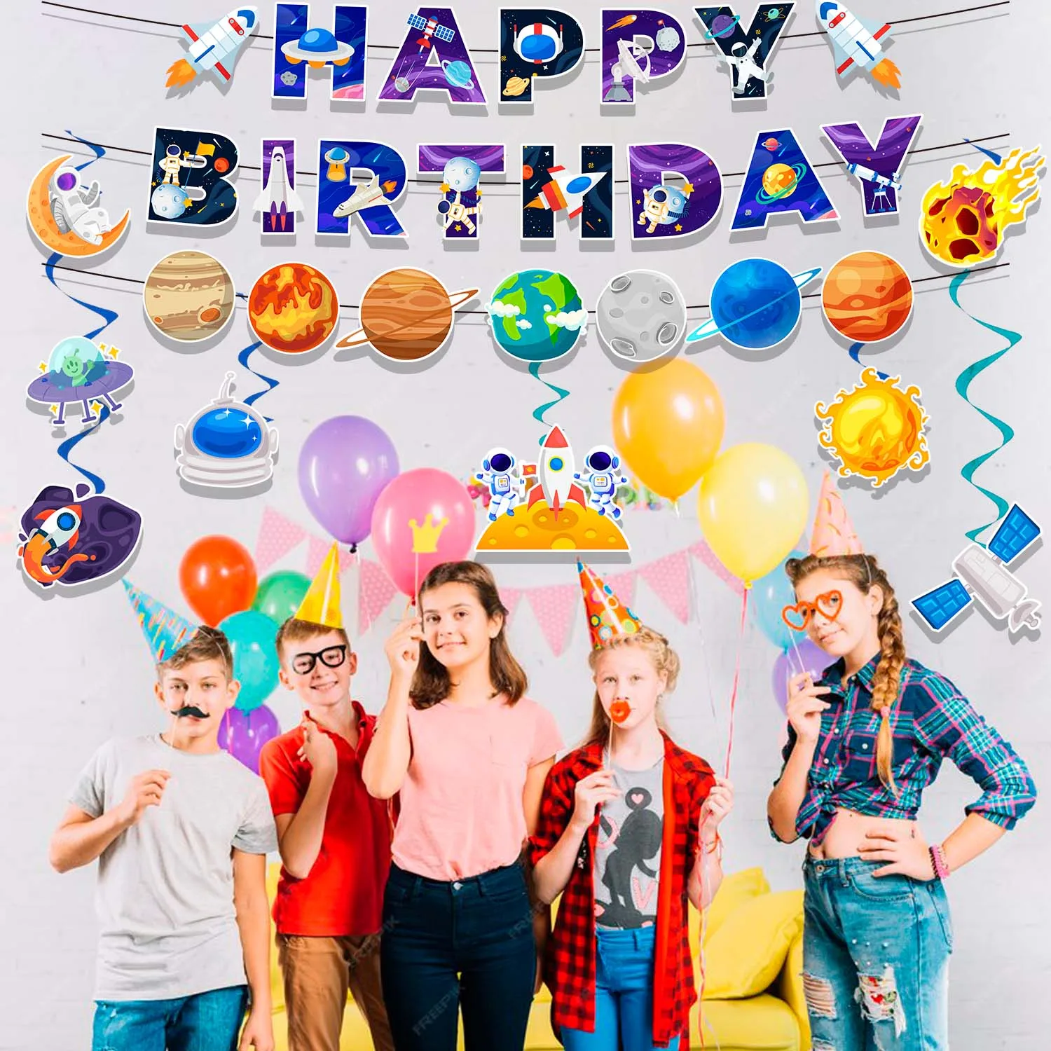 Outer Space Birthday Party Decorations Set-Space Themed Happy Birthday Banner & Solar System Hanging Swirl Decorations party decorations,christmas decorations,birthday banner,birthday streamers