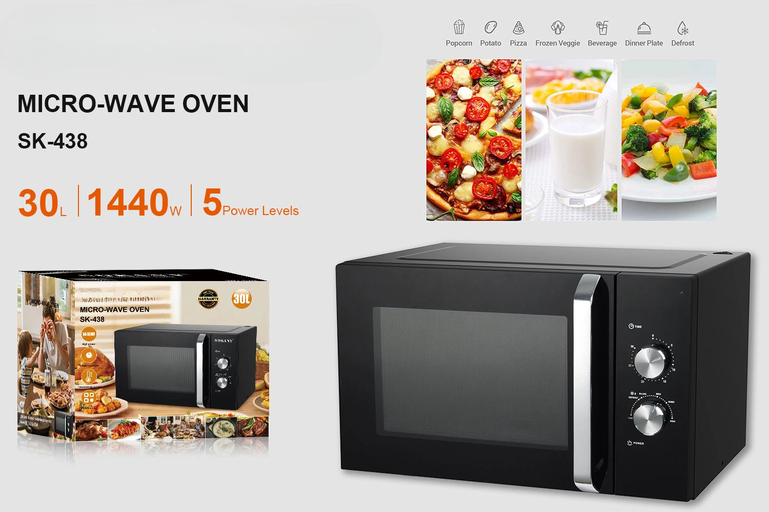 Factory Hot 30l 1440w Smart Microwave Oven Small Household Appliances 58*48*37.5cm 2