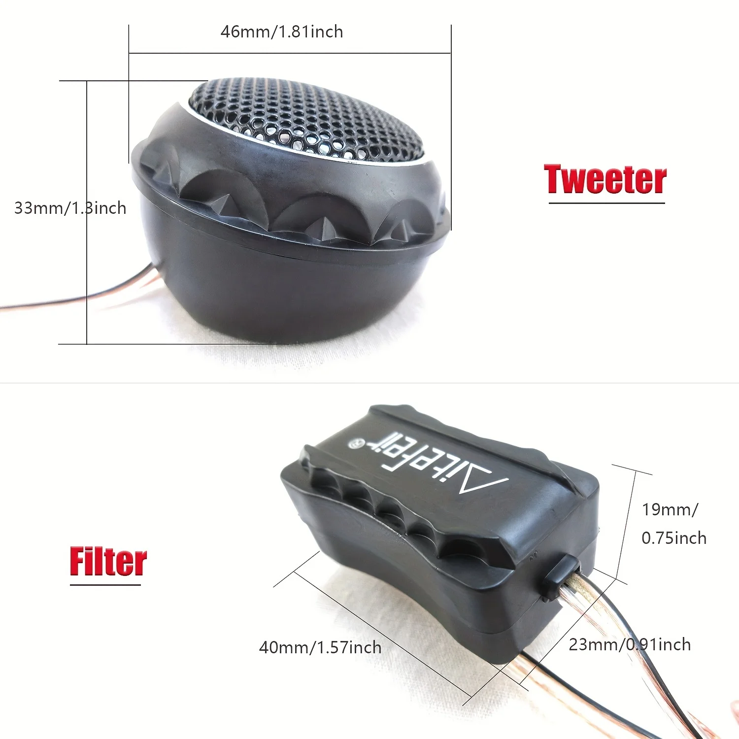 280W(2pcs*140W) Car Tweeters With Filter Stereo Speakers Music Soft Dome Balanced Car Tweeters Audio Silk Film Speaker Boxes