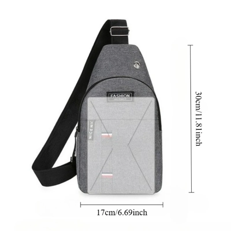 Men's Large-Capacity Crossbody Backpack with Ergonomic Strap, Zippered Compartments,Heavy-Duty Chest Sling Bag for Travel
