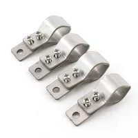 2~20Pcs SS304 Stainless Steel Pipe Clamp Wave Sunshade Nets Accessories Sun Shade Net Install Kit Adjustable Fixed Pipe Clamps 1