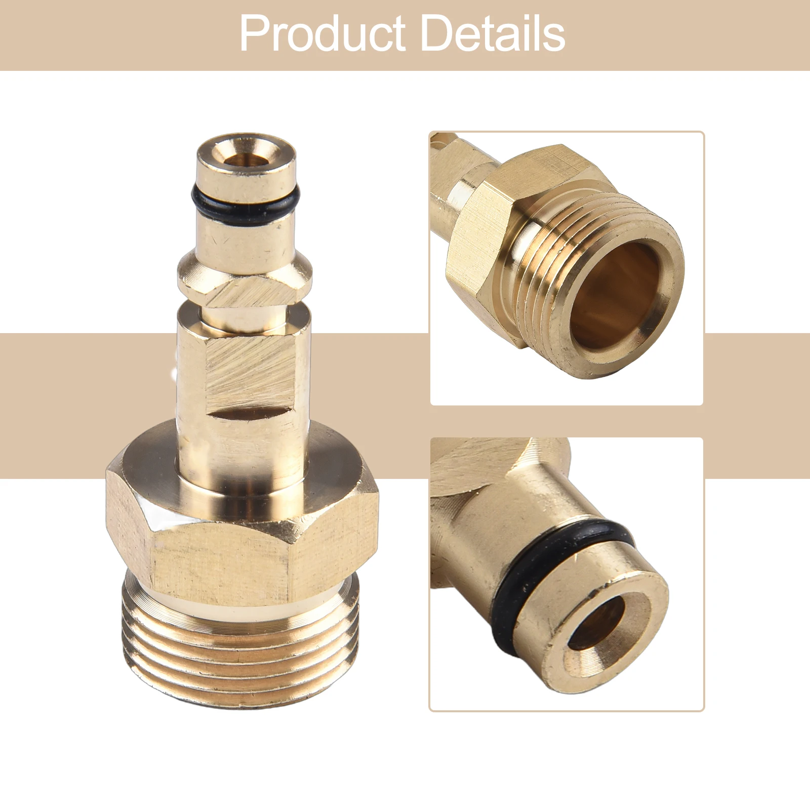 

1pc Brass Pipe Hex Nipple Fitting M22 Pressure Washer Quick Connect Plug-in Nipple Hose Adapter Garden Supplies
