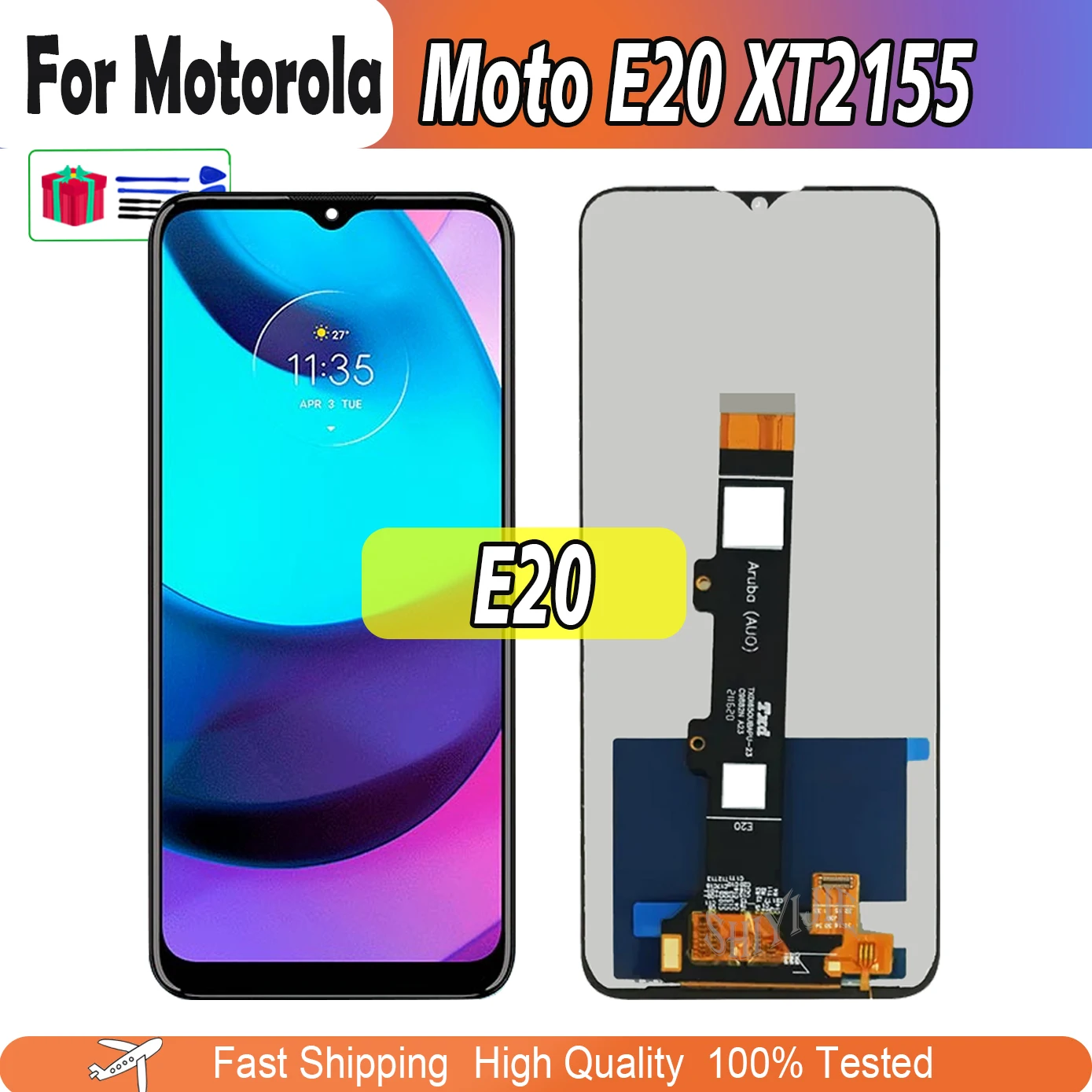 

6.5" 100% Tested For Motorola Moto E20 XT2155-1 XT2155 XT2155-3 LCD Display Touch Screen LCD Digiziter Assembly Display