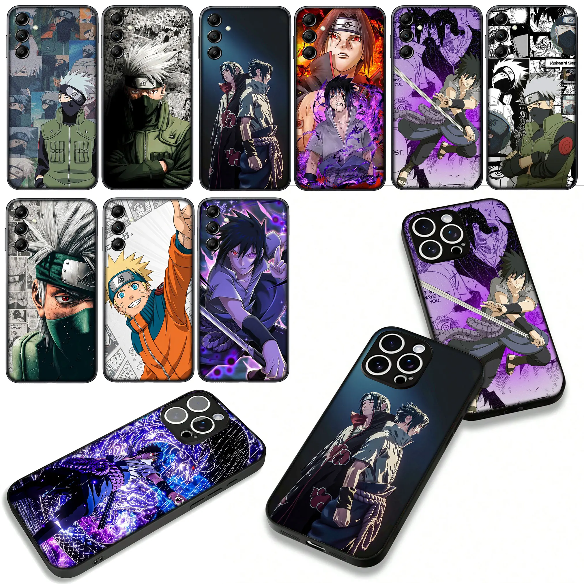 Kakashi, Naruto, Itachi, and Sasuke Decorative Phone Case