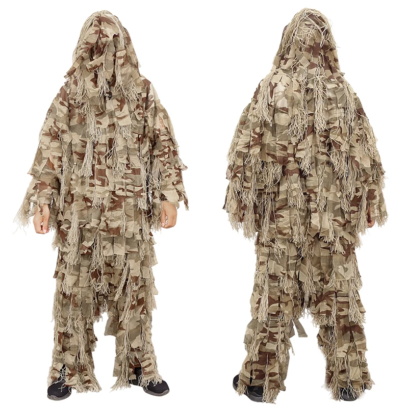 

3D охотничий костюм для пустыни, камуфляжный костюм Yowie Ghillie, костюм для страйкбола, слепой камуфляж, комплекты одежды для охоты, куртка с капюшоном, штаны