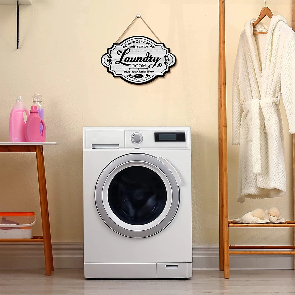 Vintage Laundry Room Wooden Sign Laundry Room Decor Home Family Decor Sign for Laundry Room  Bathroom  8.8 x 6.3 x 0.2 Inch